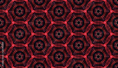 Beautiful seamless background. Abstract design of repeating plates or compact disks. Musical conceptual background.