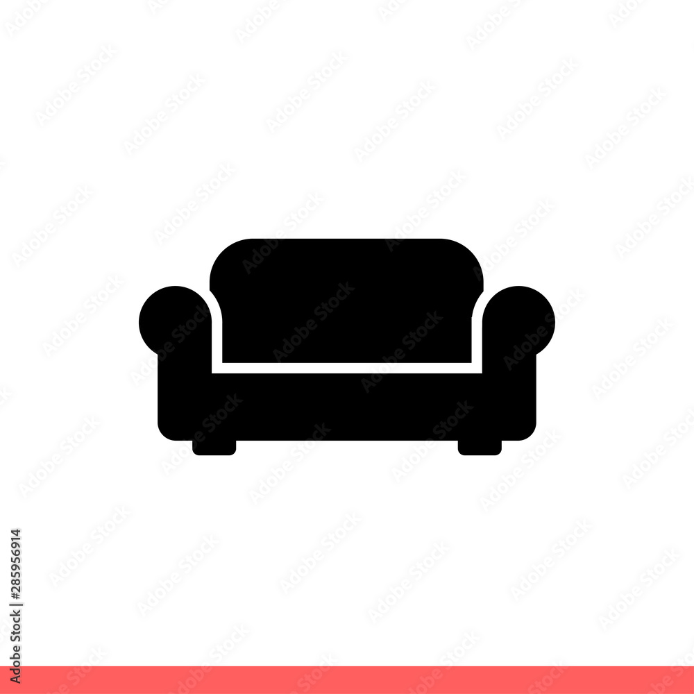 Sofa icon in flat isolated on white background, furniture vector illustration for web site or mobile app Sofa icon in flat isolated on white background, furniture vector illustration for web site or mobile app