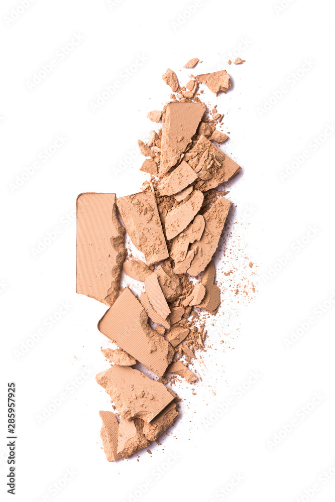 Fototapeta premium Make up base foundation powder cracked on background