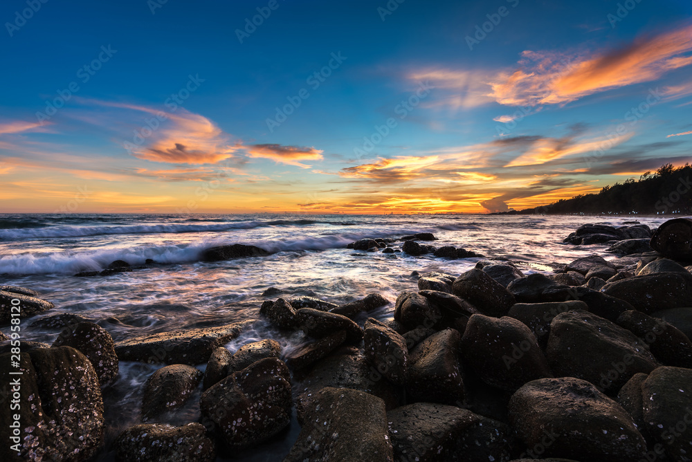 Sunset at the sea, Rayong, Thailand