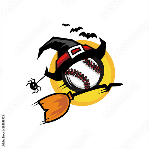 Baseball Halloween Flying Logo 05