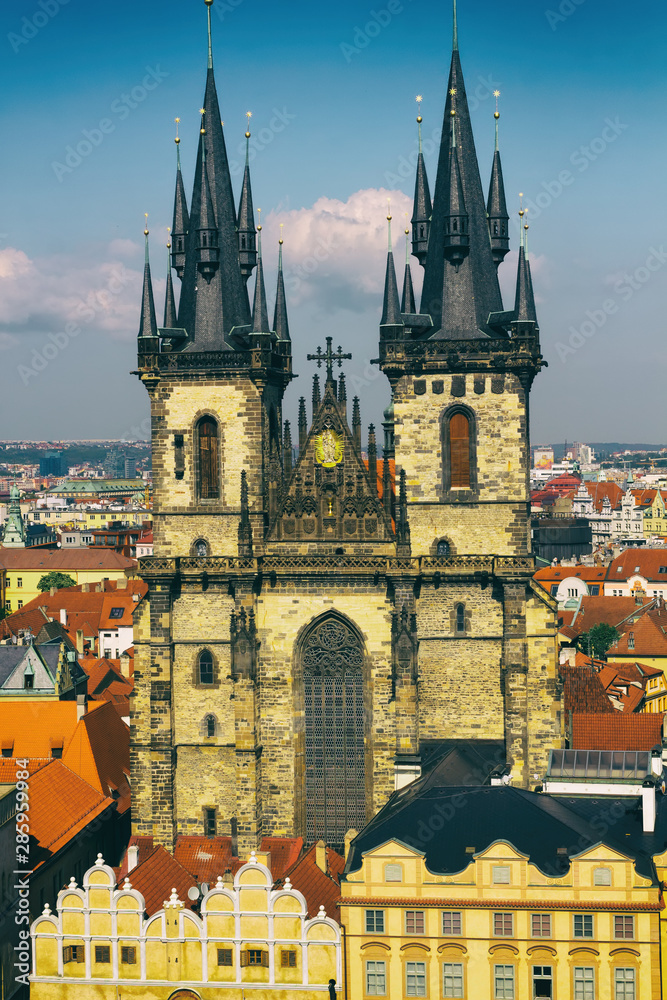 Church of Our Lady before Týn, is a gothic church and a dominant feature of the Old Town of Prague, Czech Republic