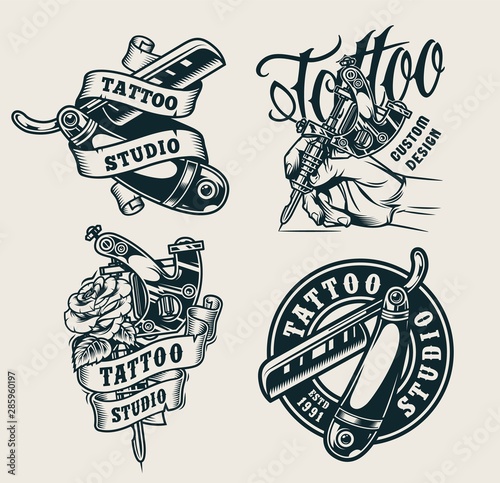 Vintage tattoo studio prints