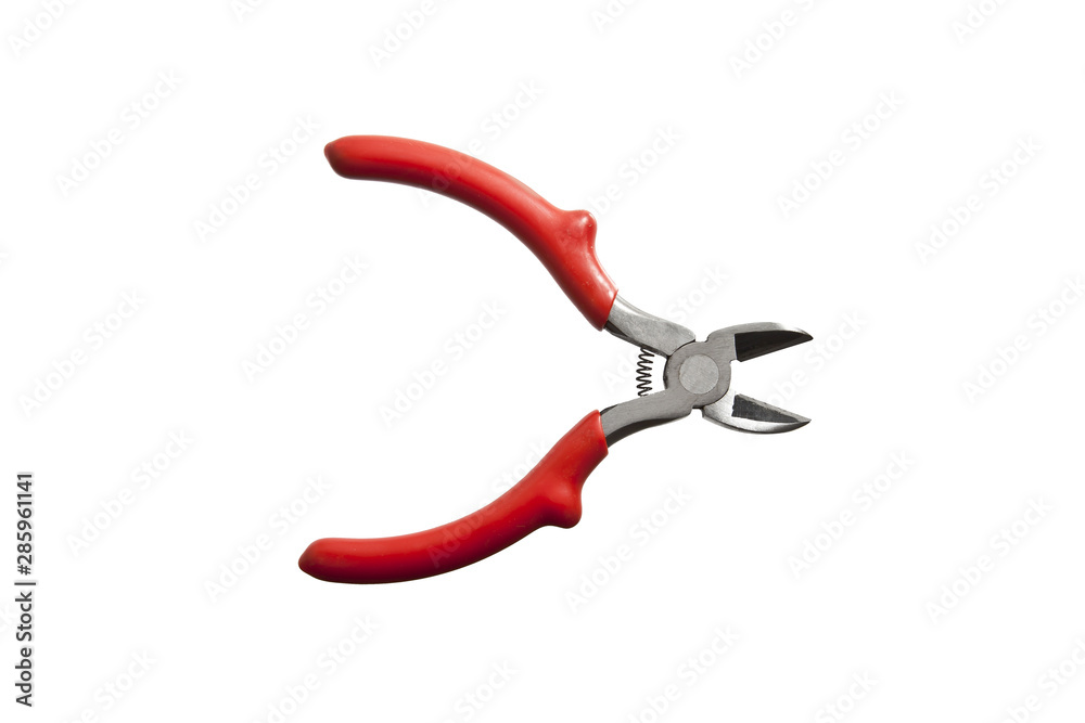 close up of wire cutter on white background close up of wire cutter on white background