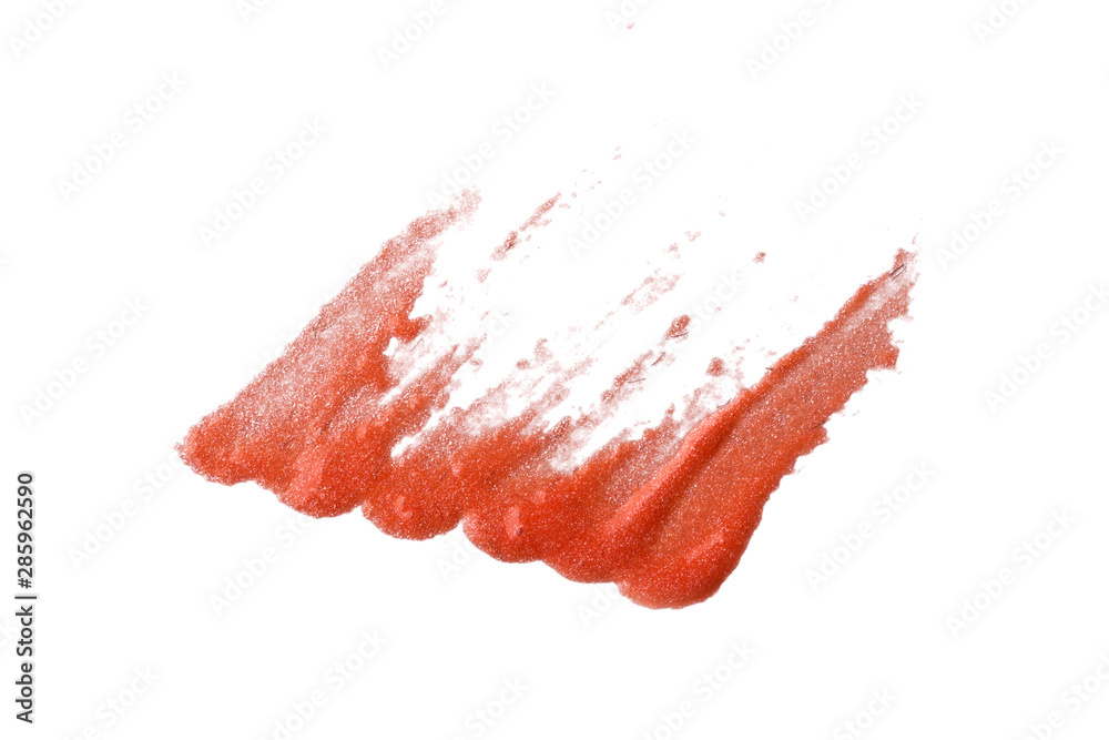 Orange color lip gloss paint on background