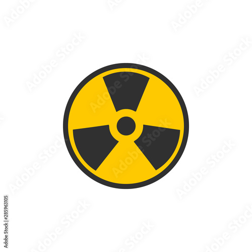 Flat radiation icon isolated on white background. Vector illustration.