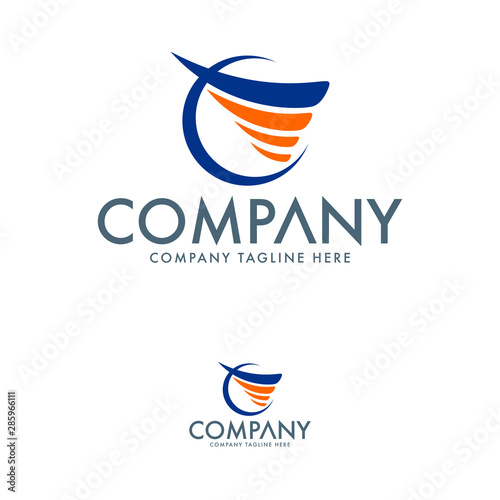 Abstract Letter V and Finace Logo Design