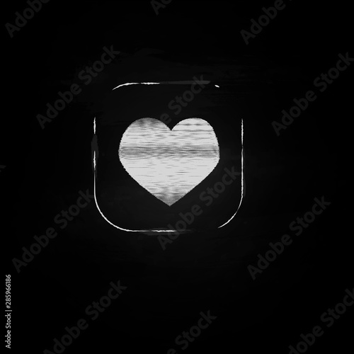 Chalkboard drawing of heart. Vector illustration. esp10