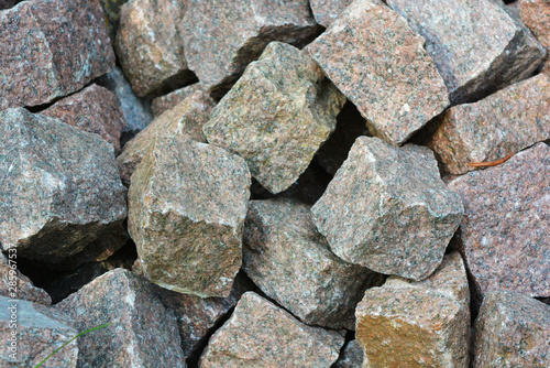 Paving stones, square stones for decorating from natural granite, very bright and beautiful.