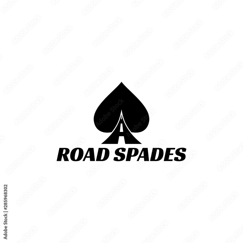 Fototapeta premium road spades creative logo concept vector