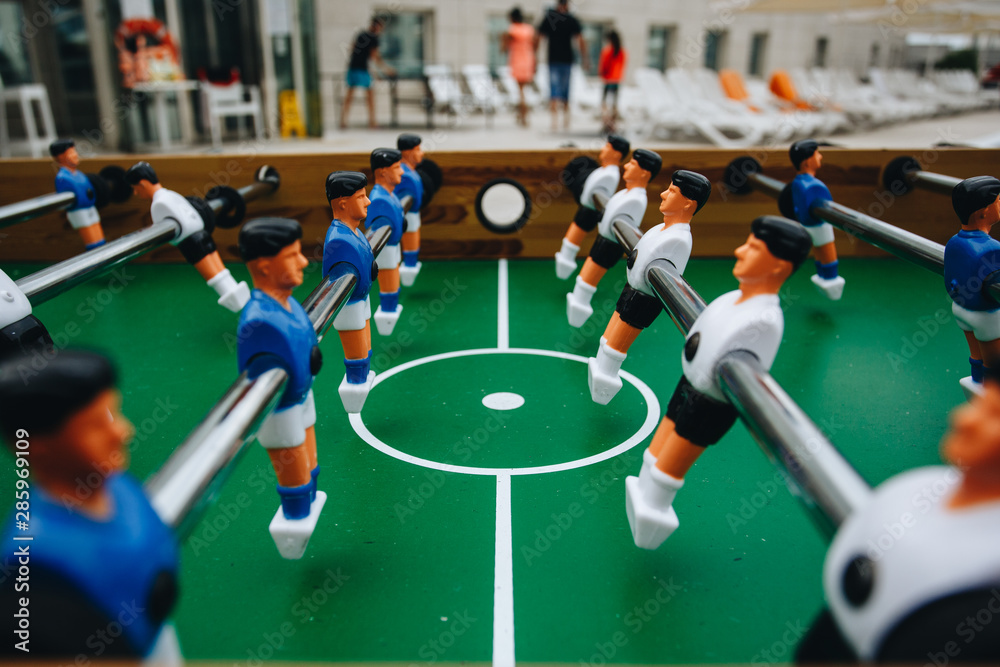 Fototapeta premium foosball table soccer .sport teame football players