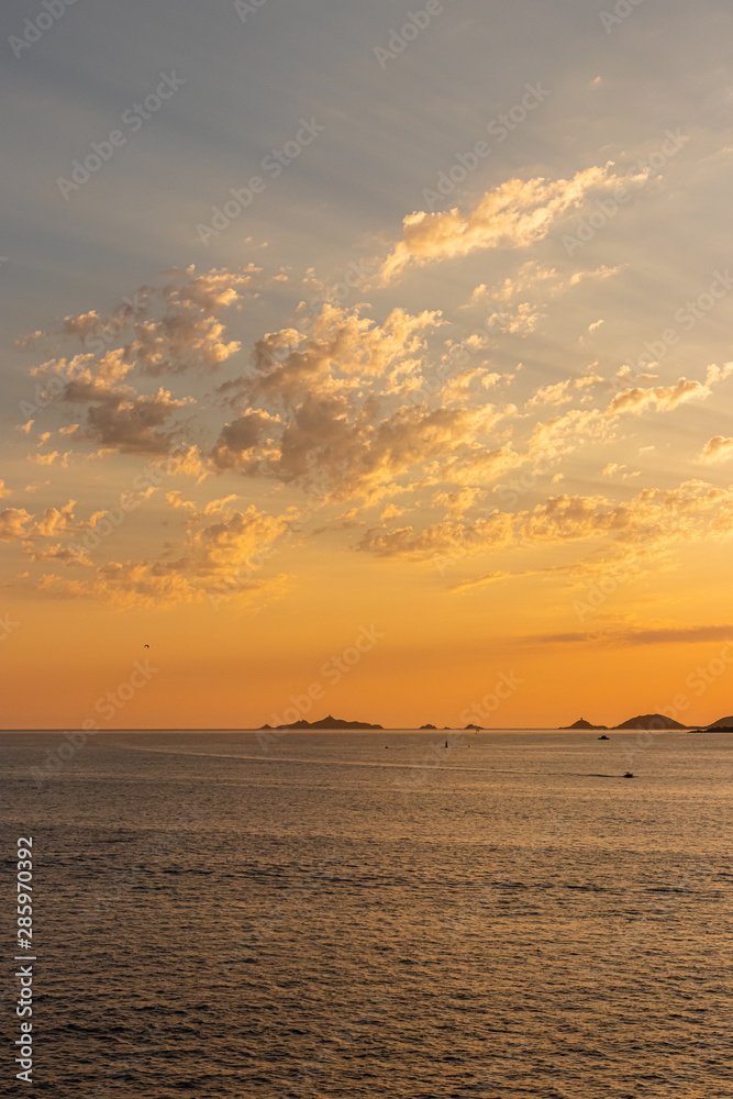 sunset on the Sanguinaires Islands, in Corsica sunset on the Sanguinaires Islands, in Corsica