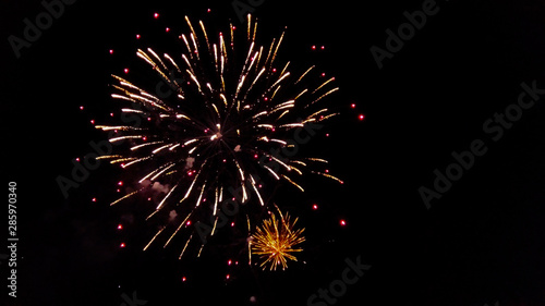 Colorful Firework display background at night