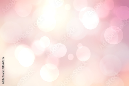 Abstract blurred vivid spring summer light delicate pastel pink bokeh background texture with bright soft color circles. Space for your text. Beautiful backdrop illustration.