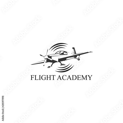 flight logo aviation academy design template