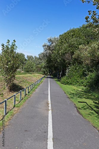 A section of cycle route 33 which links Worle to Uphill in Weston-super-Mare  UK.