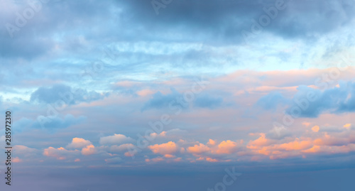 Fototapeta Naklejka Na Ścianę i Meble -  Romantic sundown sunrise sky with colorful clouds