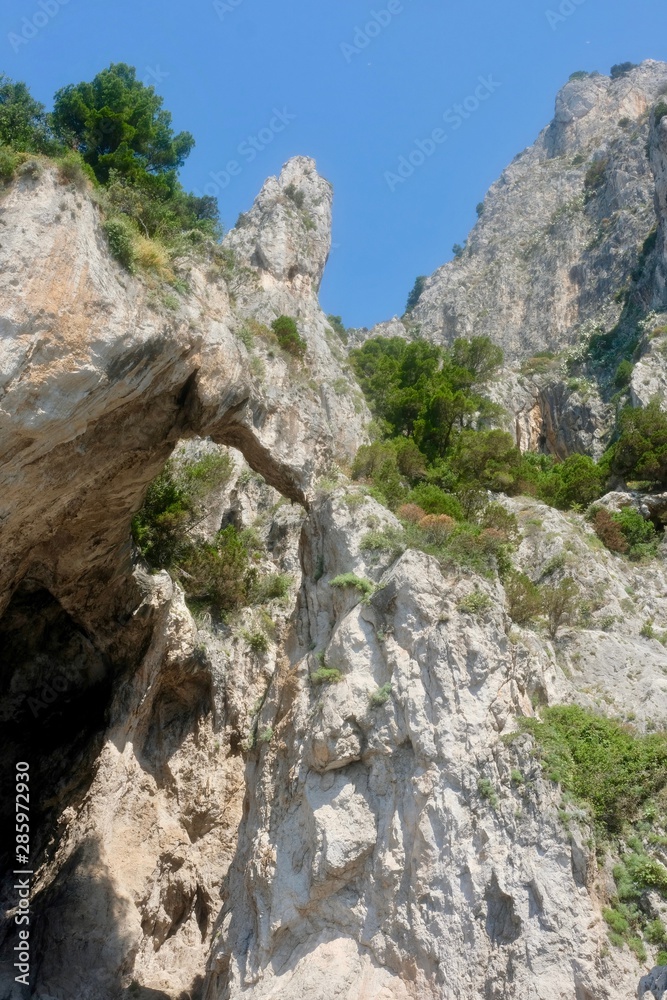 Limestone cliff face on Capri Italy