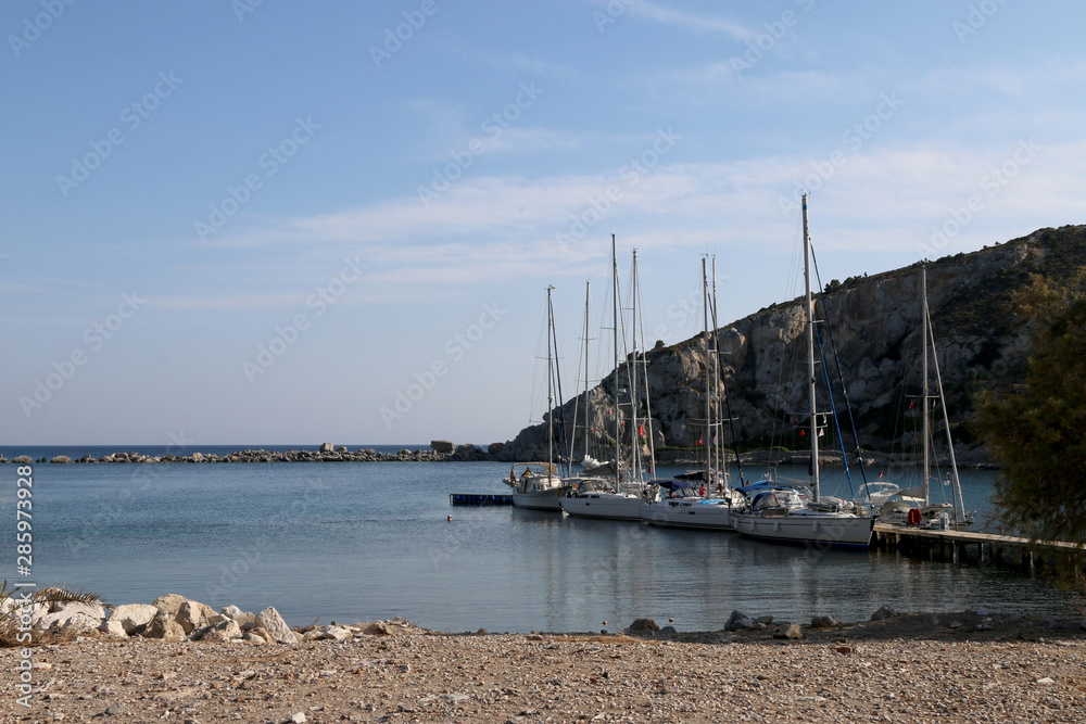 yachts in the harbor – Knidos ancient city Marmaris