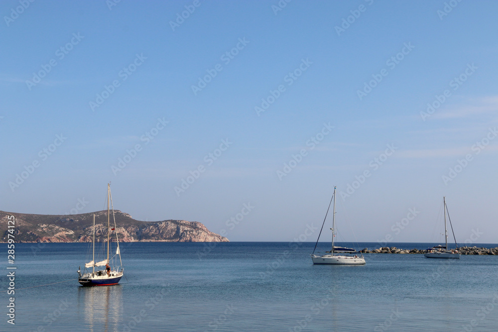 yachts in the harbor – Knidos ancient city Marmaris