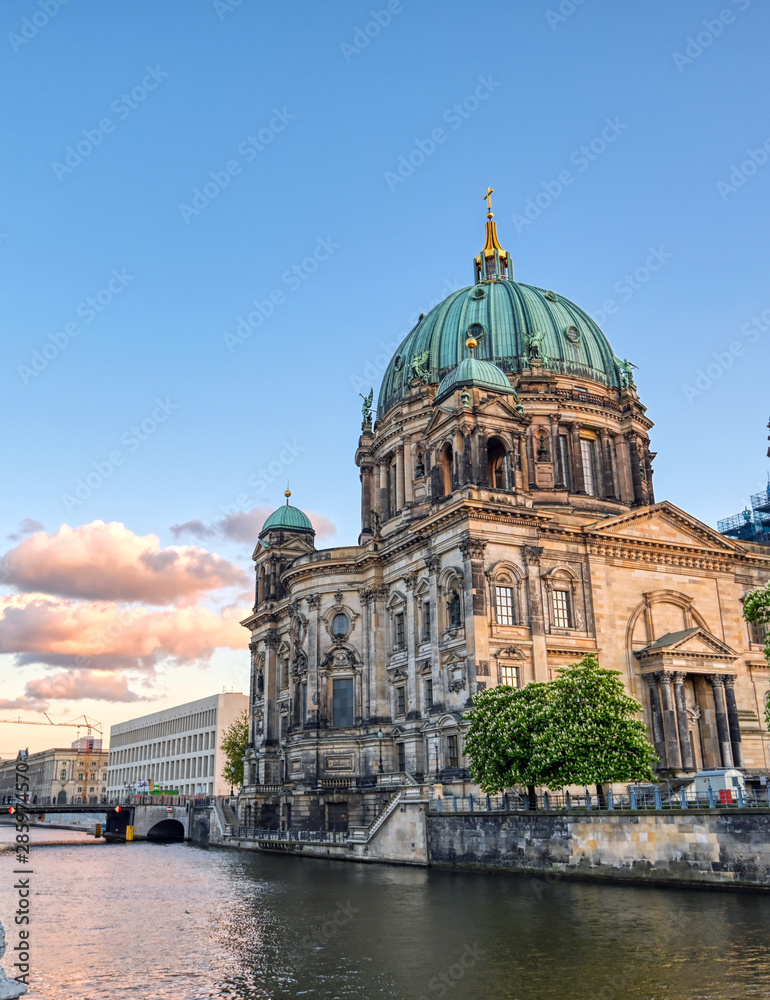 Naklejka premium Berlin Cathedral located on Museum Island in the Mitte borough of Berlin, Germany.