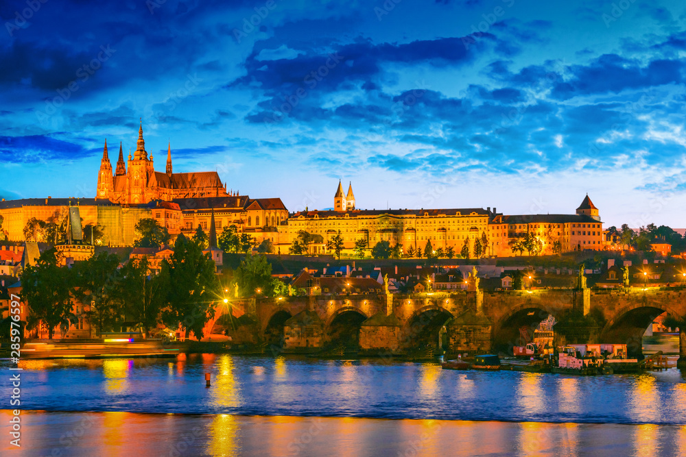 View of Hradcany district with Prague Castle