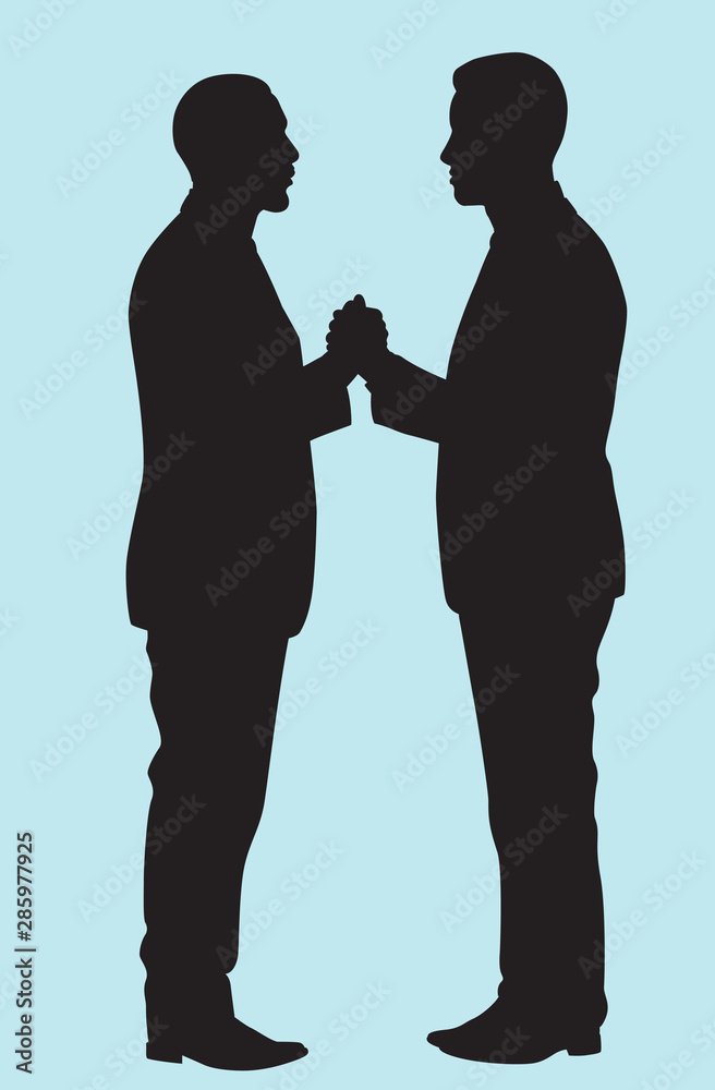 Black Man Handshake	in Silhouette