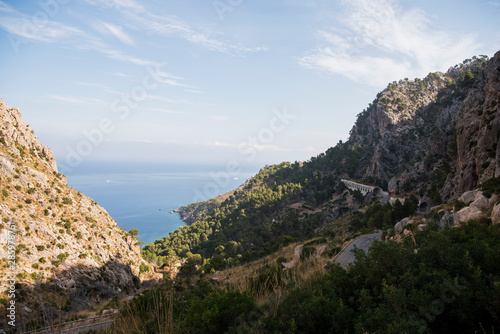 Island Scenery, Seascape Of Mallorca Spain. Idyllic Coastline Of Majorca, Mediterranean Sea On Sunny