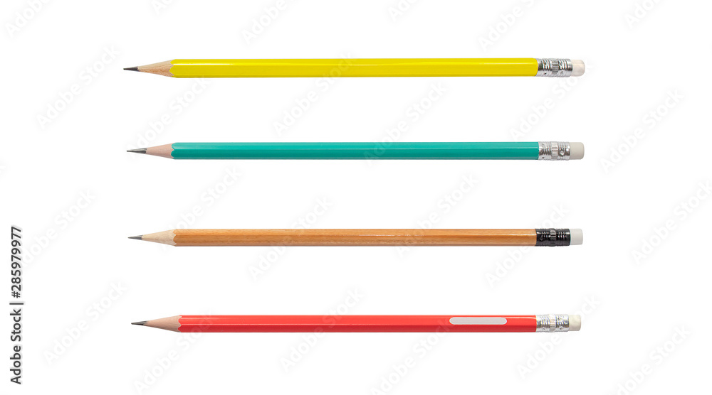 set of color pencils isolated on white set of color pencils isolated on white