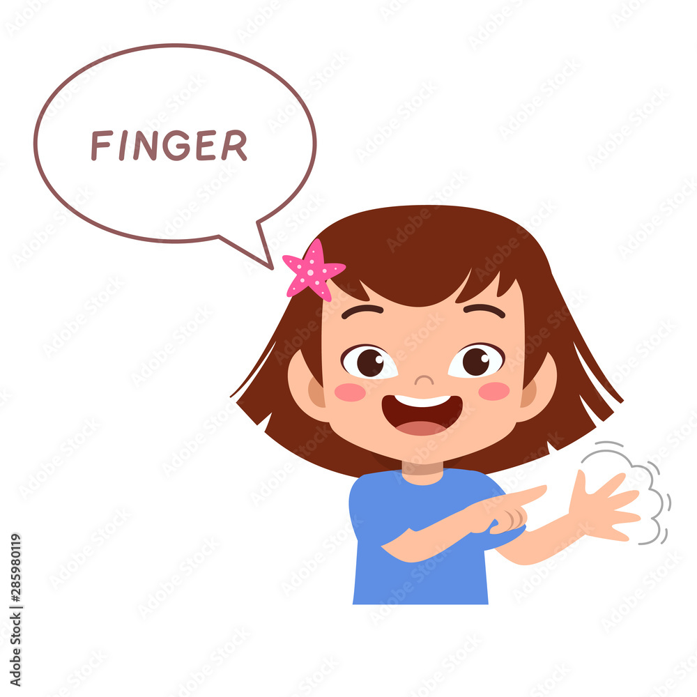 kid pointing body part vector