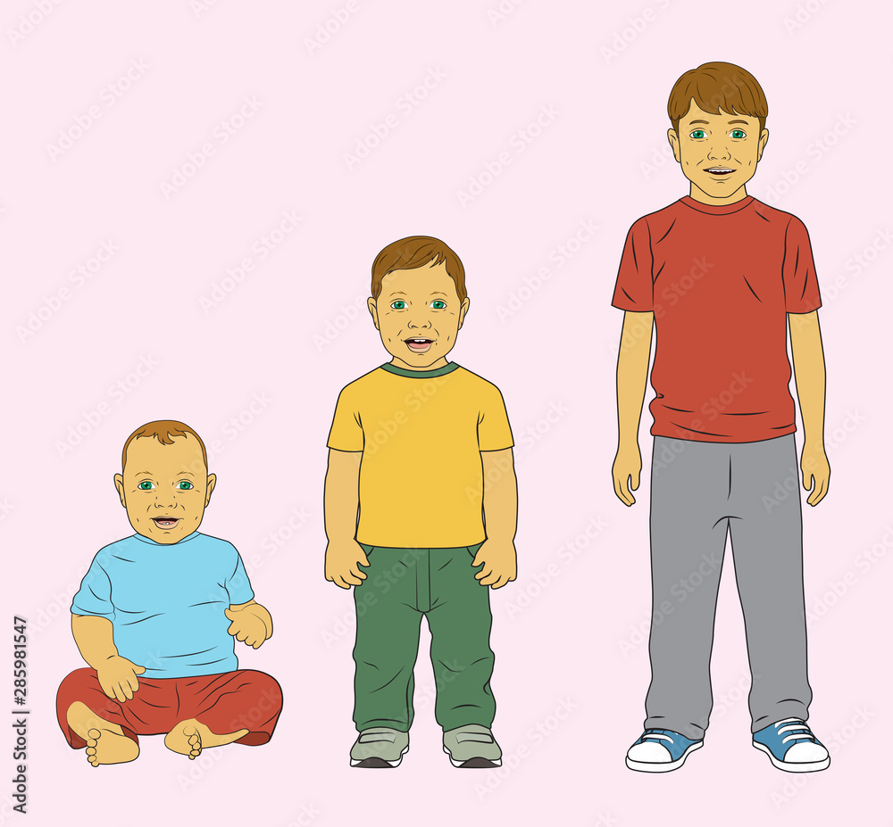 Fototapeta premium Age Progression (Infant to Small Child)
