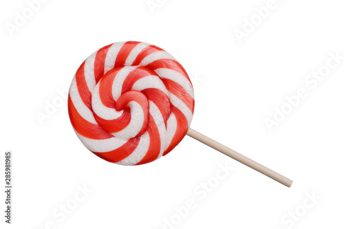 Christmas lollipop spiral shape isolated on white background