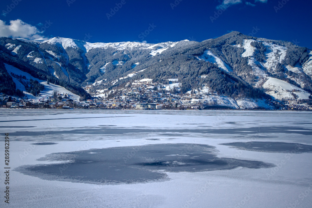Zell am See, Austria. Winter view from Thumersbach Zell am See, Austria. Winter view from Thumersbach