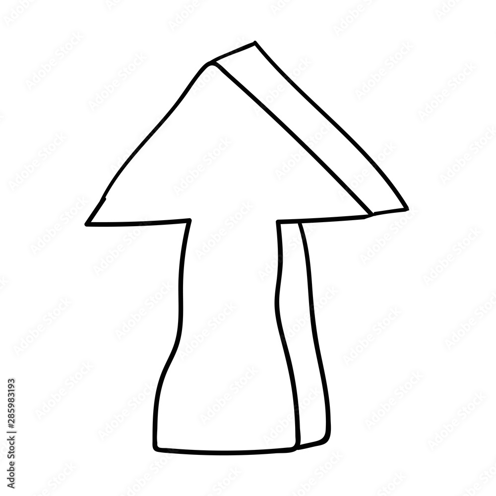 Cartoon doodle retro arrow isolated on white background. Vector illustration. Cartoon doodle retro arrow isolated on white background. Vector illustration.