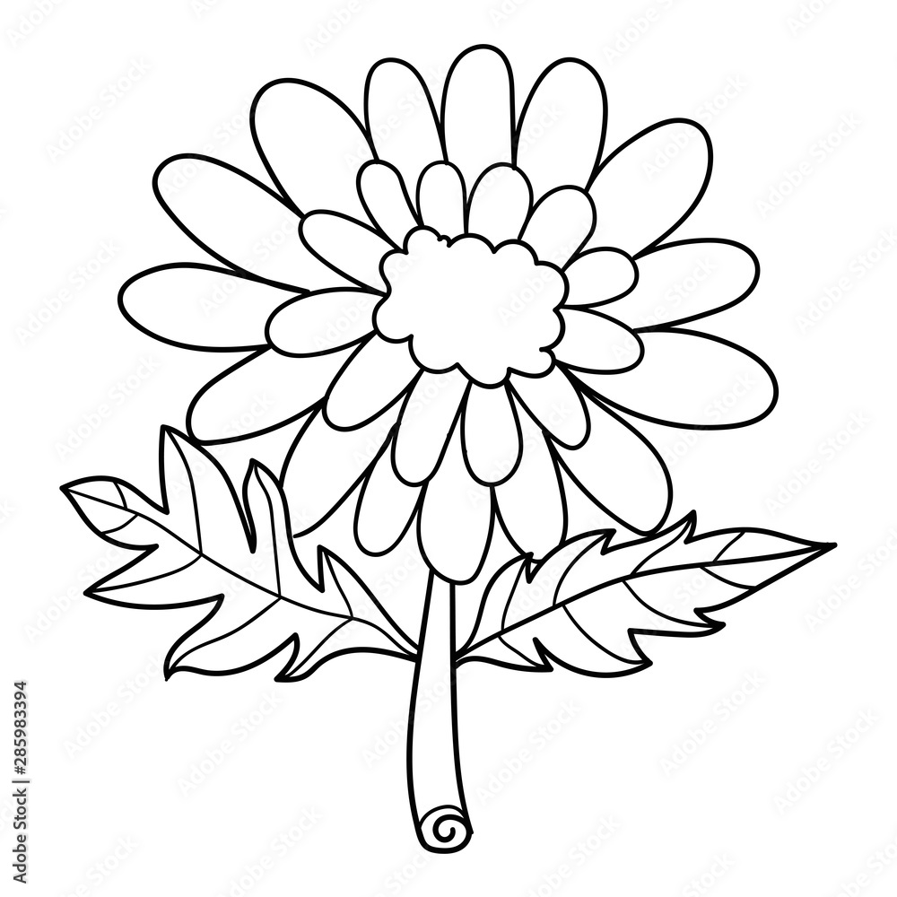 Obraz premium Colorful fantasy doodle cartoon flower isolated on white background. Vector illustration. 