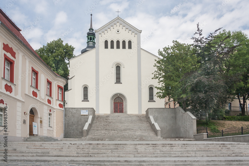Church of Our Lady of Sorrows and Saint Wojciech. Church on the hill - the oldest Roman Catholic parish temple. Opole. Poland