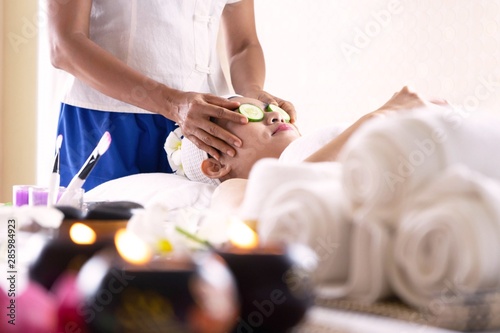Young girl spa treatment in beauty salon