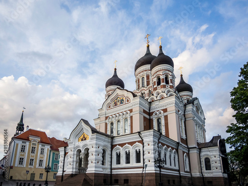 Impressive architecture of Alexander Nevsky Cathedral in Tallinn old town