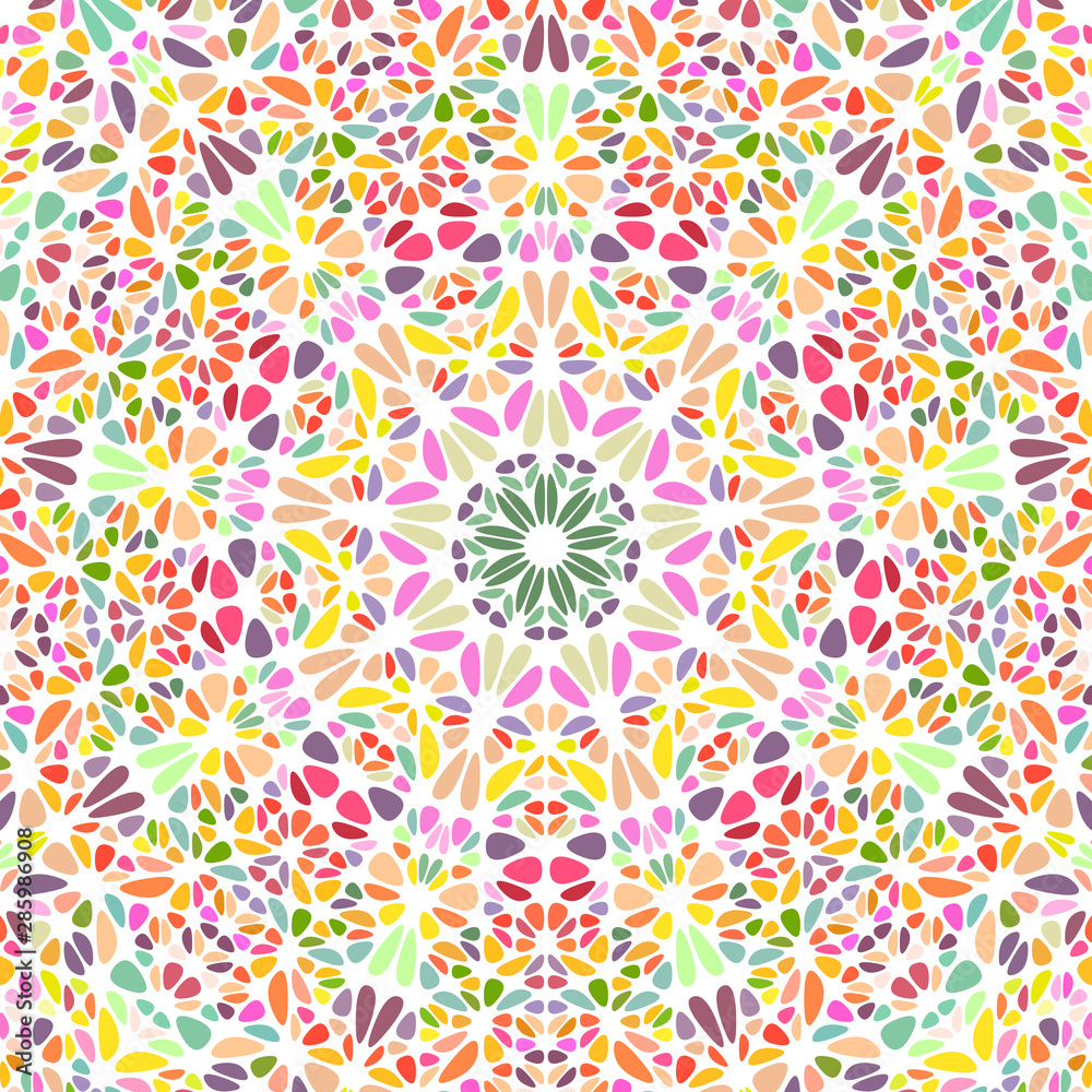 Geometrical oriental petal ornament mandala background - abstract psychedelic colorful vector design