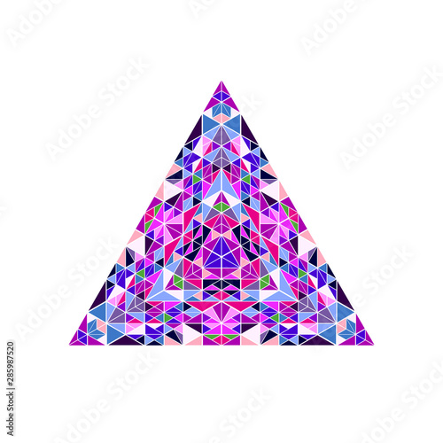 Abstract ornate mosaic triangle symbol - colorful geometric geometrical vector element