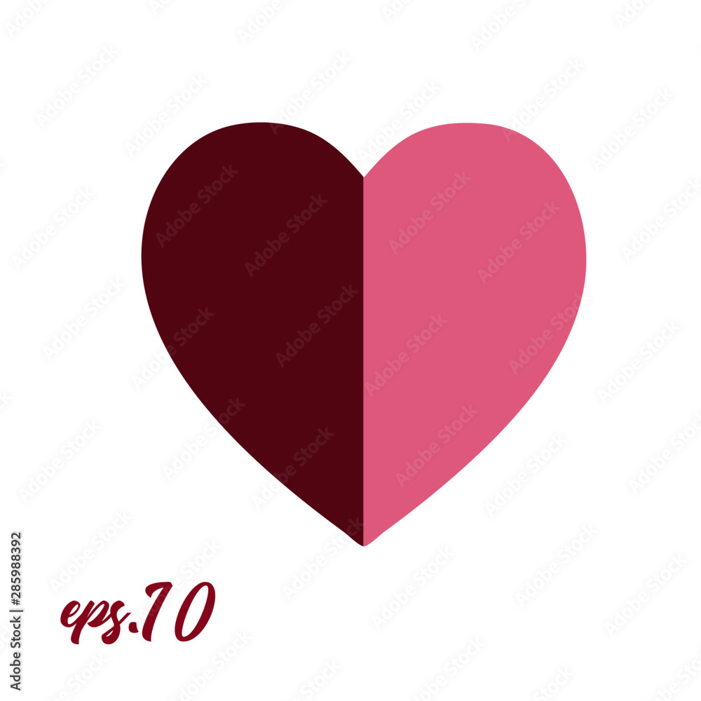 red heart and pink heart icon red heart and pink heart icon