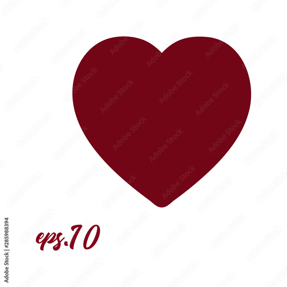 red heart icon, and text eps 10 red heart icon, and text eps 10
