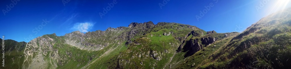 Amazing landscape in the mountains during summertime - panoramic view 