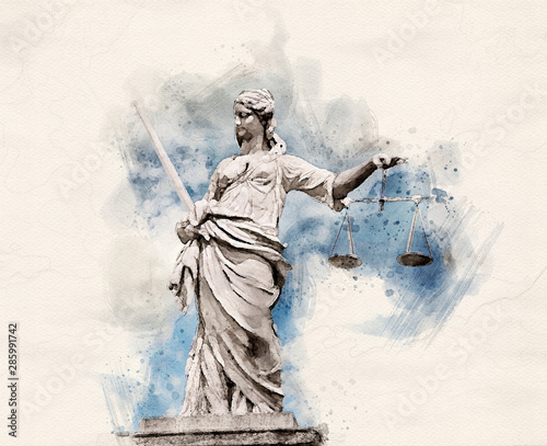 Watercolor Lady Justice