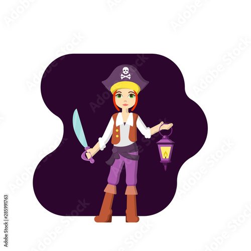 girl pirate with a saber