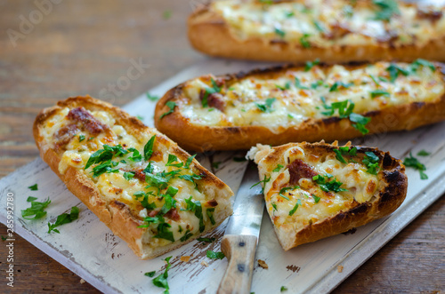 The cheese filled baguette breads