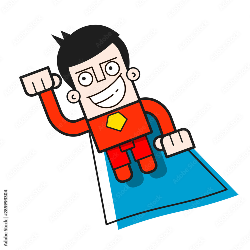 Superhero Flying Through The Air Logo Design Template. Vector Illustration For T-shirt, Flyers, Textiles Superhero Flying Through The Air Logo Design Template. Vector Illustration For T-shirt, Flyers, Textiles