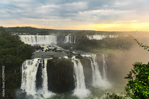 Iguazu Falls  brasilian side   during sunset