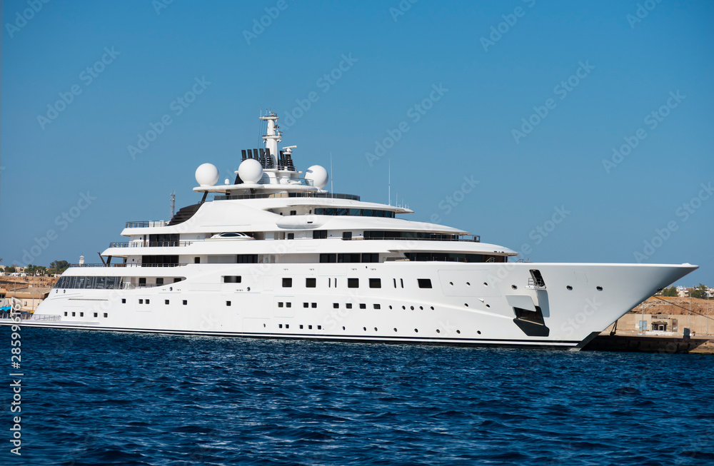 luxury yacht moored at berth