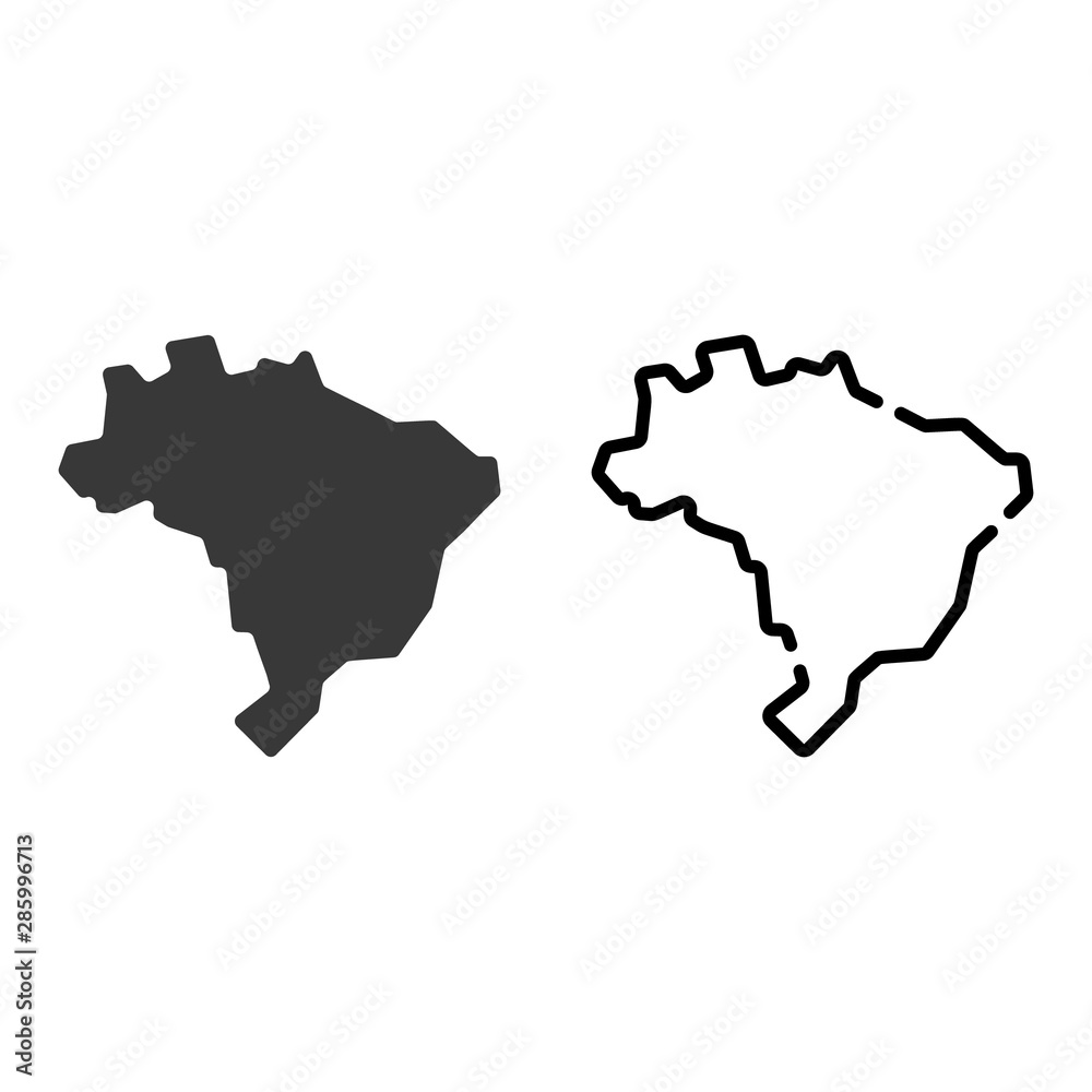 Brazil map icon isolated on white background